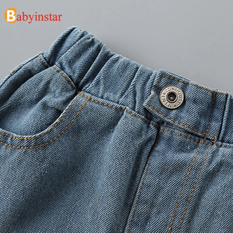 Шорты для девочек Babyinstar модные короткие джинсы одежда детей шорты мальчиков