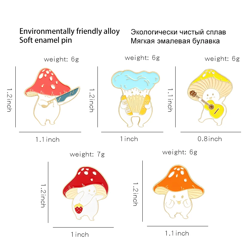 Симпатичные гриб эмаль на булавке заказ футболка с забавным мультипликационным