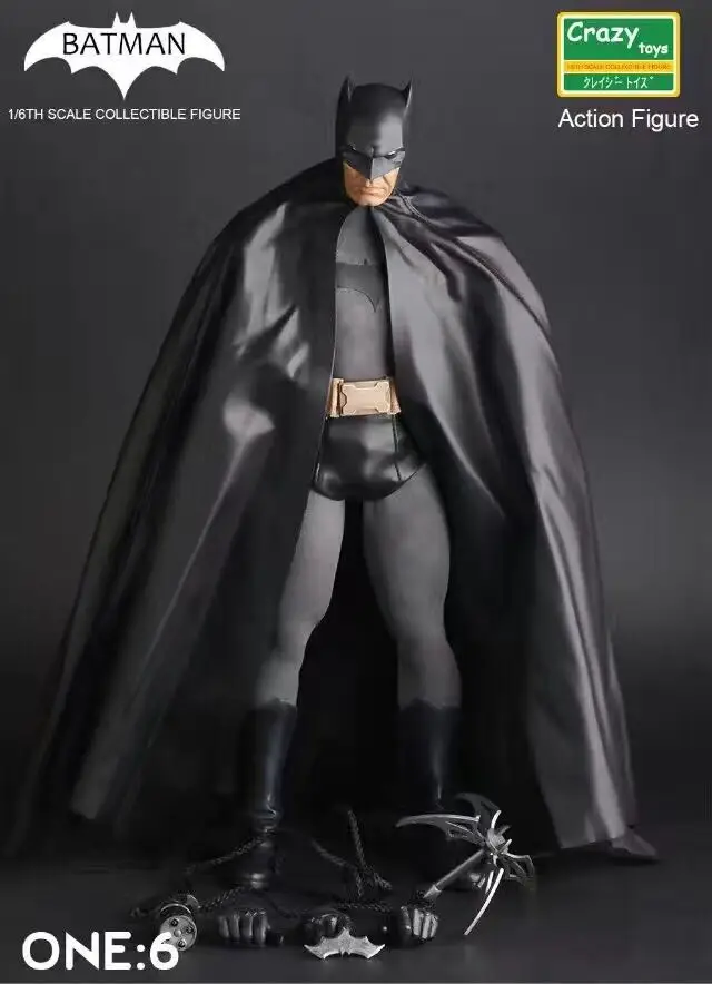 Сумасшедшие игрушки 1:6 Бэтмен черный Ver. BJD Темный рыцарь человек летучая мышь