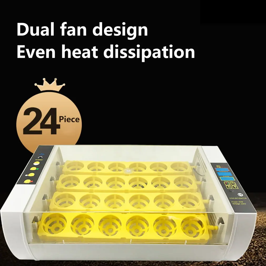 

Home Incubator with LED Lighting 24 Egg Automatic Incubator Chicken Duck Goose Bird Hatcher Animal Husbandry