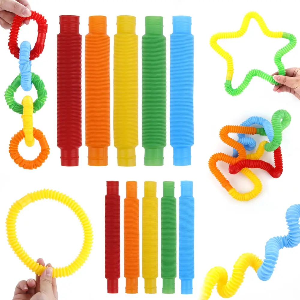 

Mini Pop Tubes Fidget Squeeze Girls Educational Sensory Toys for Special Needs ADHD Autism Creation for Children Stress Reliever