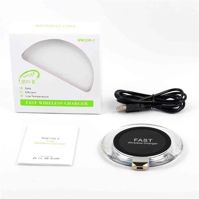

HAISSKY Clear Fast Wireless Charger For Samsung Note 20 Ultra S20 S10 S9 S8 Plus Wireless Charging Pad For iPhone 12 11 Pro Max