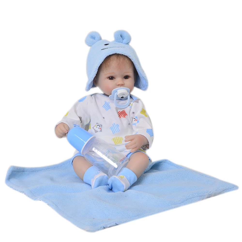 43 см реалистичный Повседневный стиль Близнецы силиконовые Reborn Baby Doll мальчик девочка Playmate подарок живой игрушки раннего развития bebe Кукла Reborn To