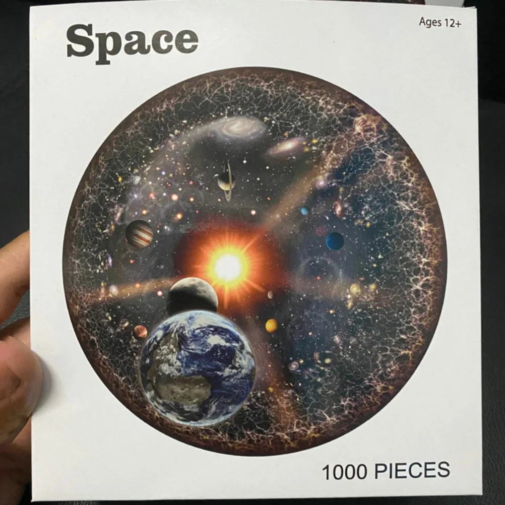 

1000 Pcs Round Jigsaw Puzzle Universe Solar System Planet with Sun Earth Kids Adult Game Toy