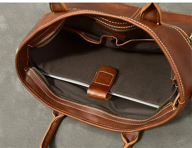 Handmade high-quality luxury first layer cowhide men's briefcase simple genuine leather laptop messenger bag women work handbag