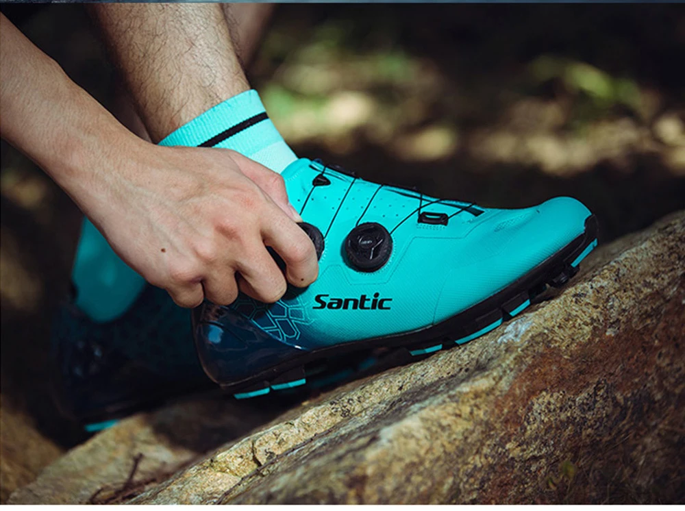 Мужская обувь для велоспорта SANTIC, MTB, 12 класс, углеродное волокно, обувь для велоспорта, Ультралегкая, самофиксирующаяся, профессиональная обувь для горного велосипеда