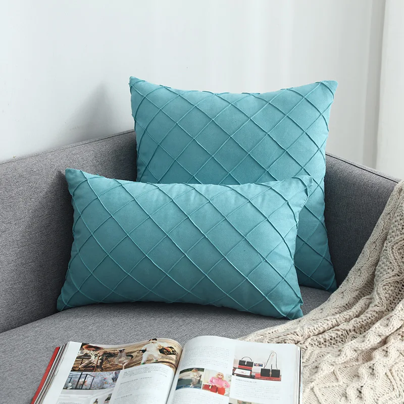 

Decoration Pillow Plush Fabric Plaid Pillows Headrest Cushion Anti Hemorrhoid Relieve Waist Pain for Home Sofa pillowcase