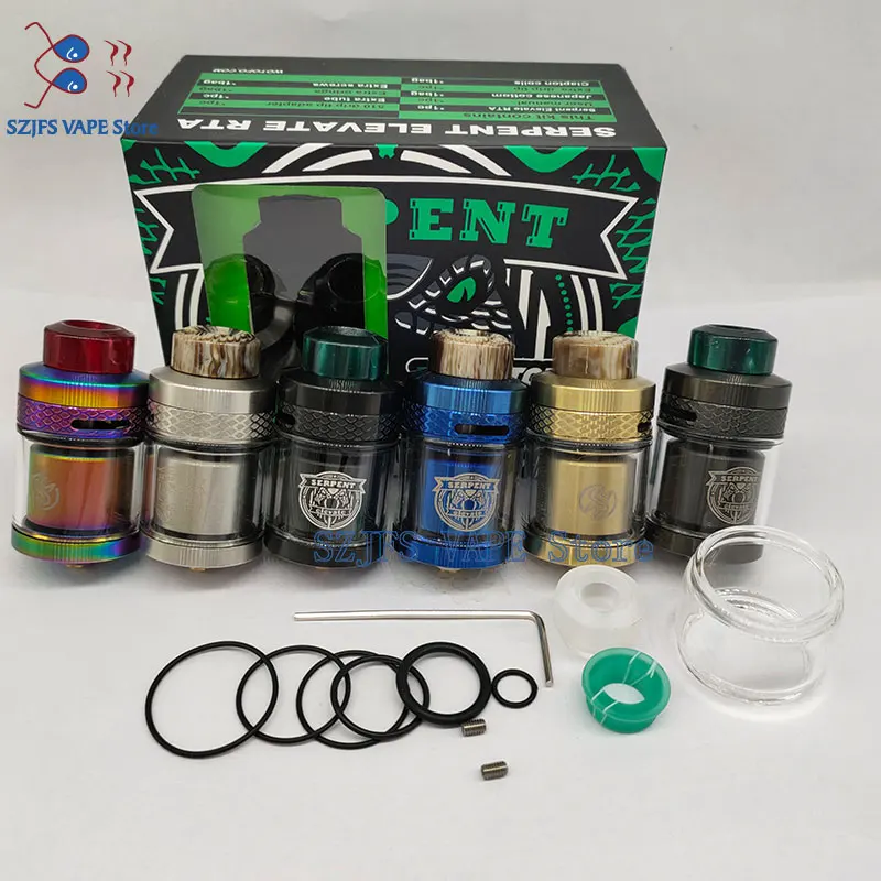 

vape Atomizer SERPENT ELEVATE RTA tank 3.5ml 4.5ml 24MM Rebuildable Top Filling PEI Drip Tip Top Airflow Adjustable vape pens
