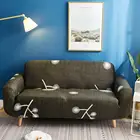 Чехол для дивана, эластичное покрытие из спандексаполиэстера, в форме буквы L, с белыми цветами, зелеными вставками