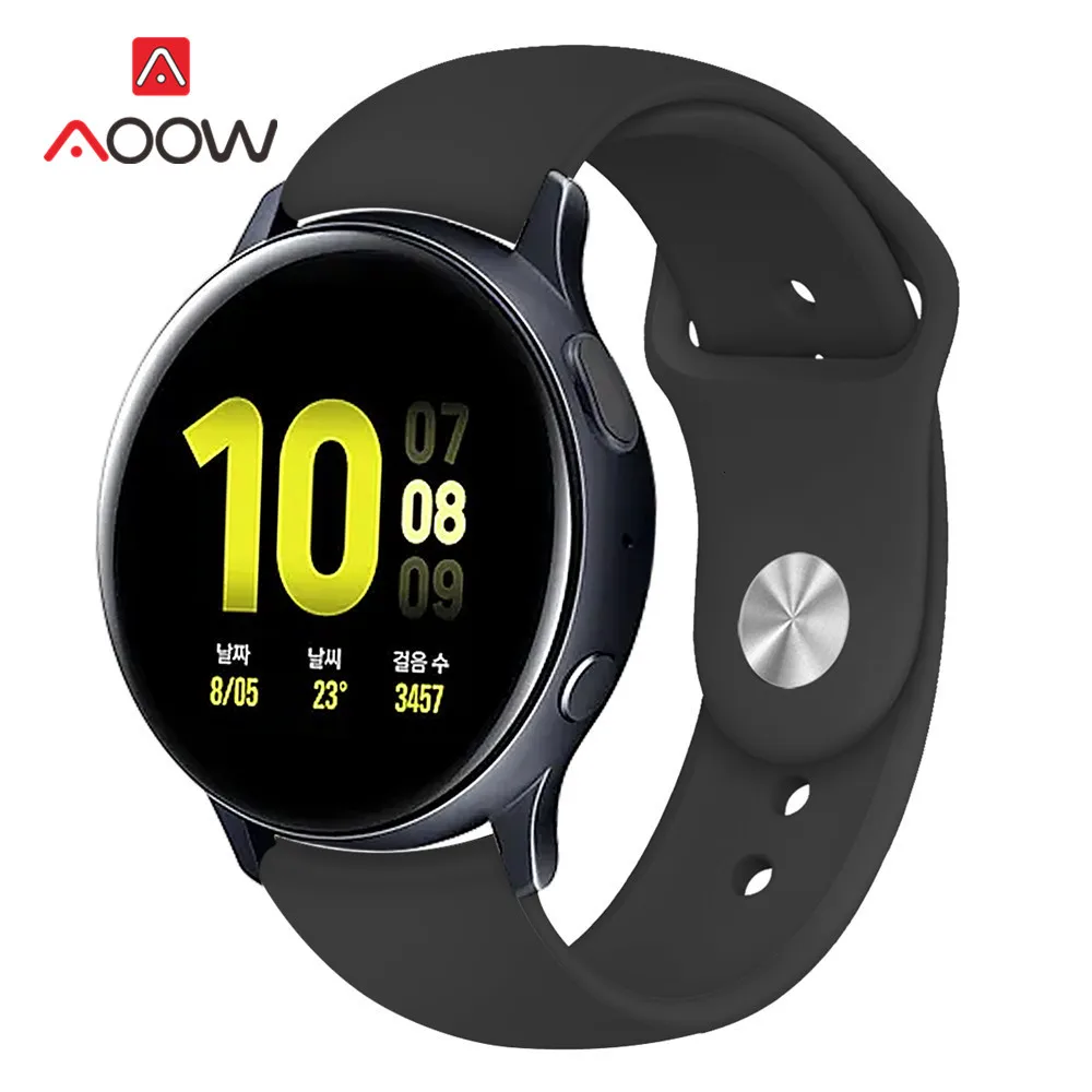 20 мм 22 мм силиконовый ремешок для samsung Galaxy Watch Active 2 40 мм 44 мм 42 мм gear S2 S3 Active2 Amazfit huawei браслет Band Correa