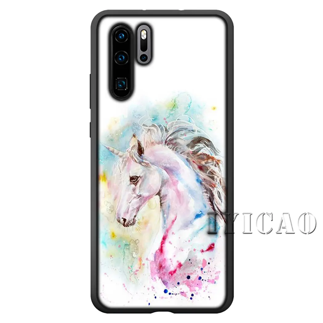 IYICAO акварель лошадью мягкий чехол для мобильного телефона Huawei Honor 6a 7A 20 9X Pro 7C 7X 8X 8C
