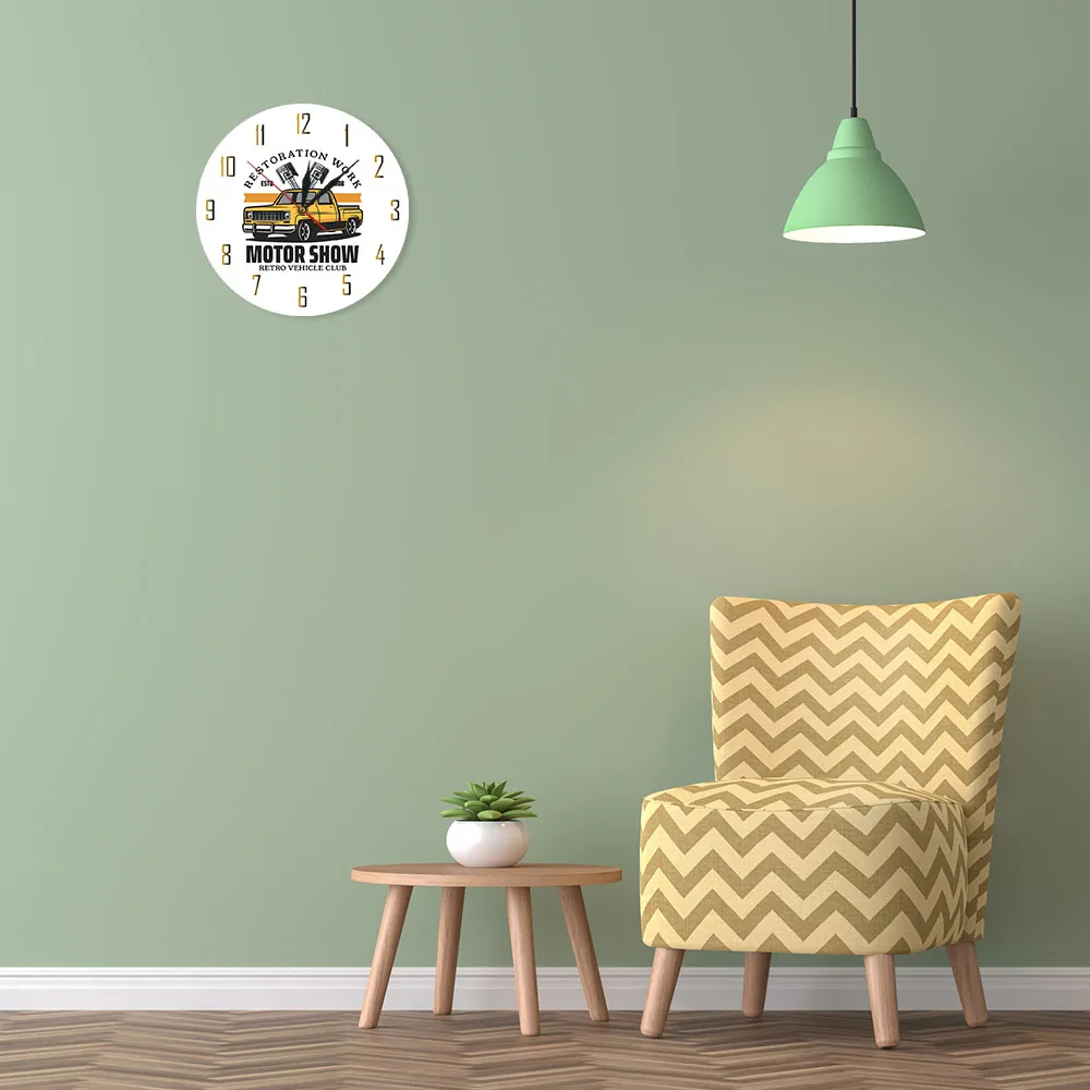 Реставрация работы желтый автомобиль стены искусства на заказ гаражные