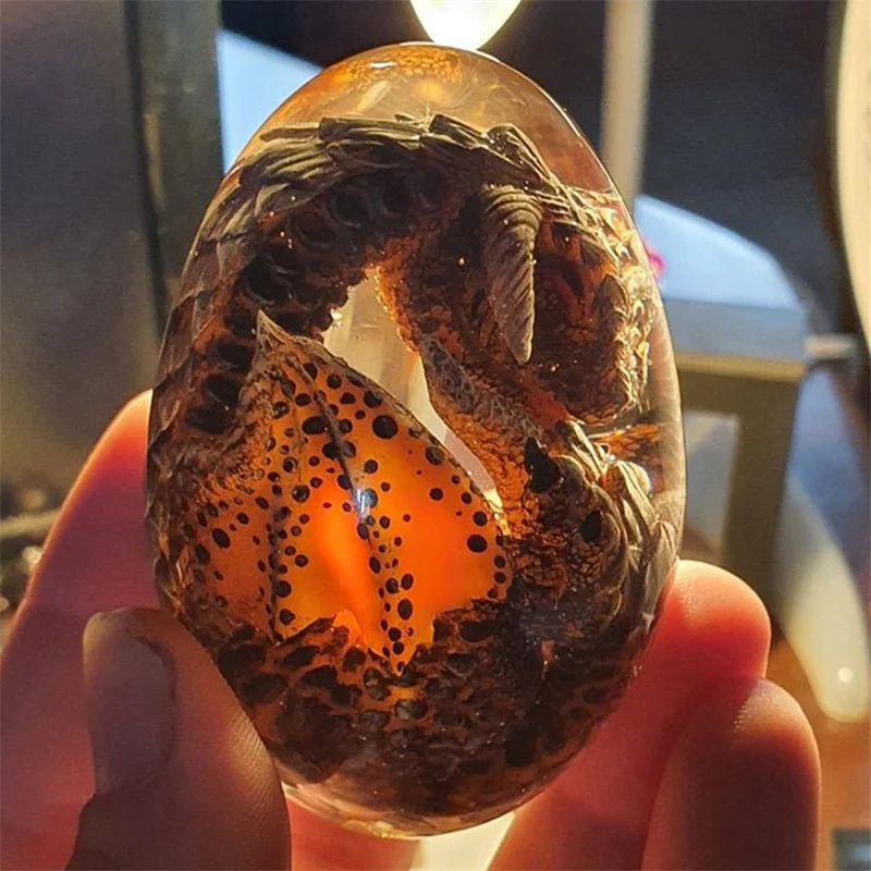 

Crystal Transparent Glowing Lava Dragon Egg-resin Sculpture Desktop Ornaments Home Decoration Crafts Souvenirs Home Decor