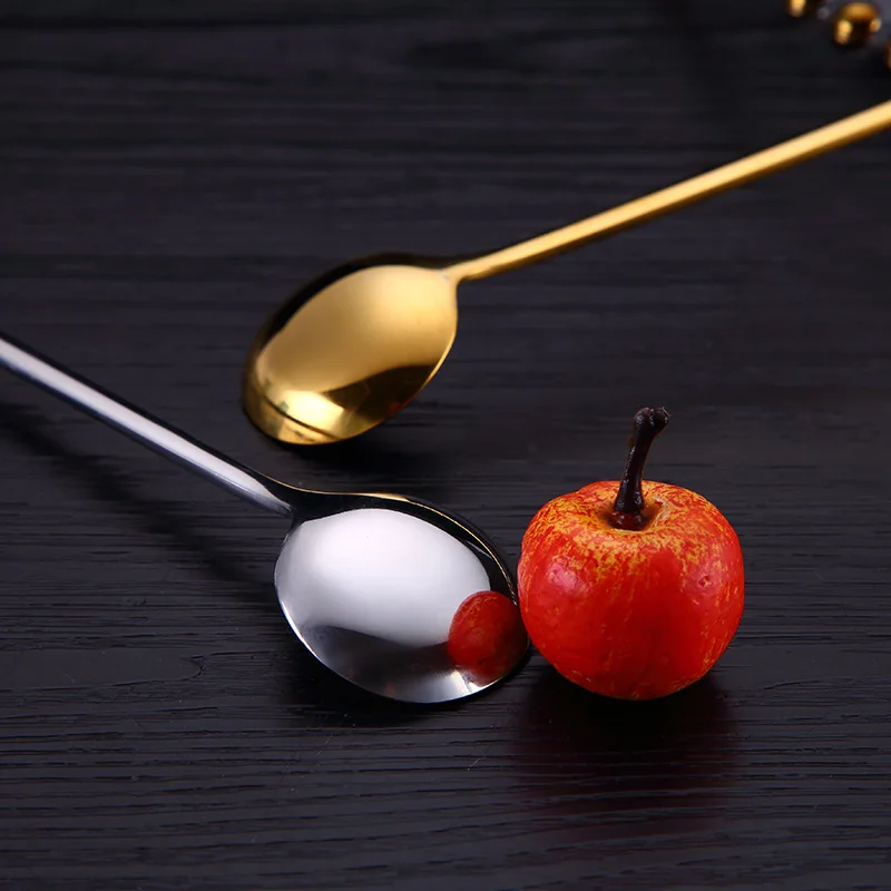 304 Stainless Steel Coffee Spoon Multicolor Round Head Honey Tea Ice Cream Dessert Bar Cocktail Gift Mixing | Дом и сад