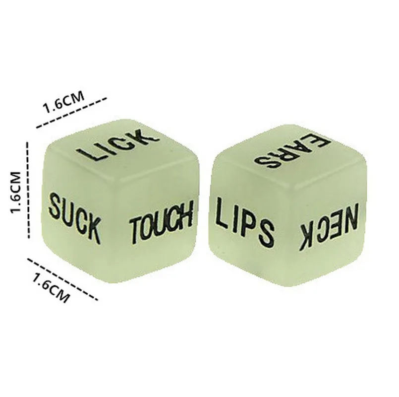 2 PCS Noctilucent Funny Sex Dice Romance Love Humour Party Gambling Adult Games Sex Toys Erotic Craps Pipe For Couples