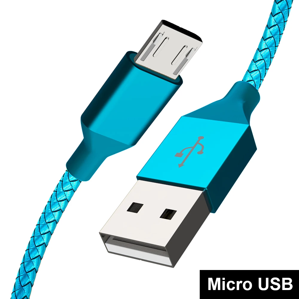 Кабель Micro USB Venroii для быстрой зарядки 2 4 а нейлоновый шнур провод мобильного