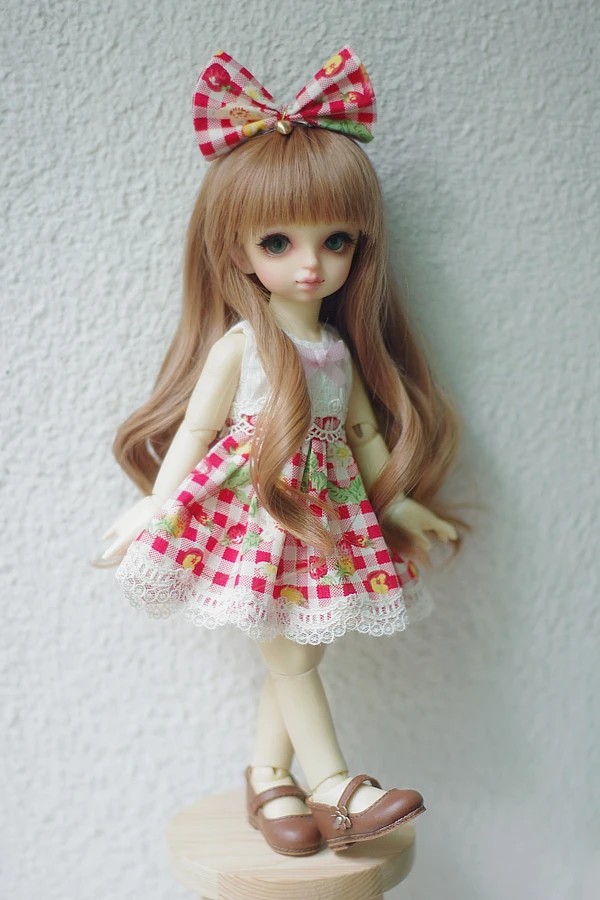 C Новая BJD Одежда для кукол, платье пышная трикотажная юбка для 1/4, 1/6, 1/8, милое розовое/синее платье с клубничкой/кроликом аксессуары для кукол - Цвет: C
