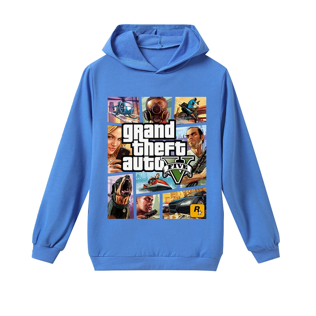 Новые летние футболки детская одежда для мальчиков с принтом «Grand Theft Auto GTA 5» хлопковые футболки с короткими рукавами Топы для малышей, Детская толстовка с капюшоном