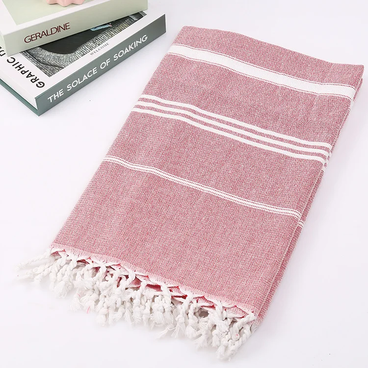 

Cotton Turkish Beach Towel for Swimming Spa Shower Lightweight Portable Super Absorbent 100x180cm