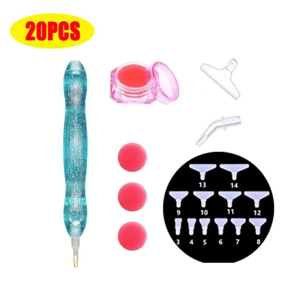 

5D DIY Diamond Painting Tool Pens Resin Point Drill Pen Diamond Embroidery Accessories Clay Wax And Replaceable nib Kits