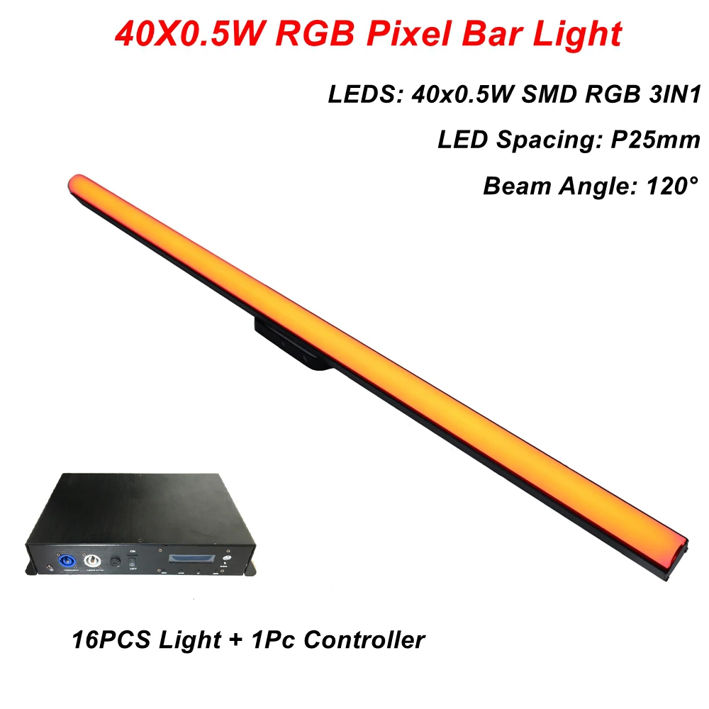 

16Pcs With Controller RGB Wall Washer LED Pixel Tube DMX Bar Light Individual Control Pixel Stage light Dj Bar Light Music Disco