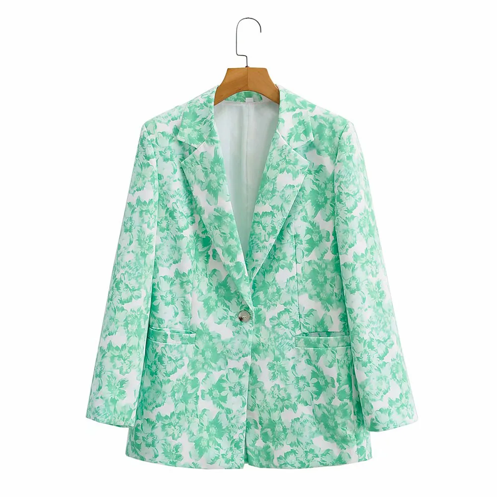 

Женский блейзер на одной пуговице Za, винтажный пиджак с длинным рукавом и карманами, шикарная верхняя одежда, 2021