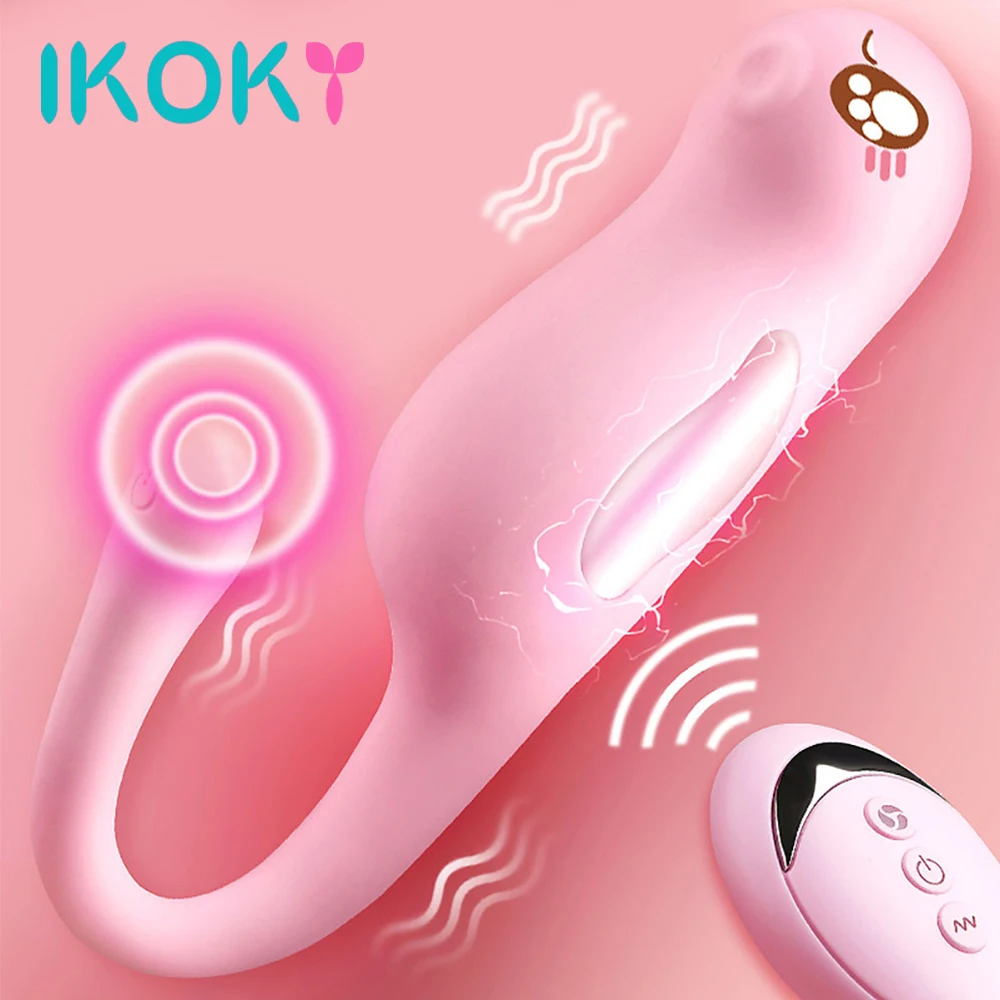Вибратор IKOKY с электрошоком 7 скоростей пульт дистанционного управления интимные