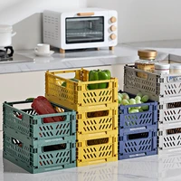 folding collapsible plastic storage crate box stackable home kitchen warehouse storage baskets box s l