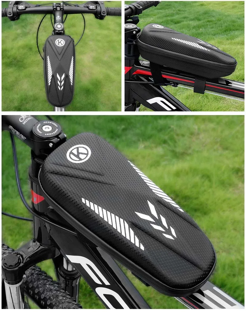 

Cycling Bag PU+EVA Large Capacity Crust Waterproof With Reflective Strips Night Riding Tool Kit Upper Tube Package