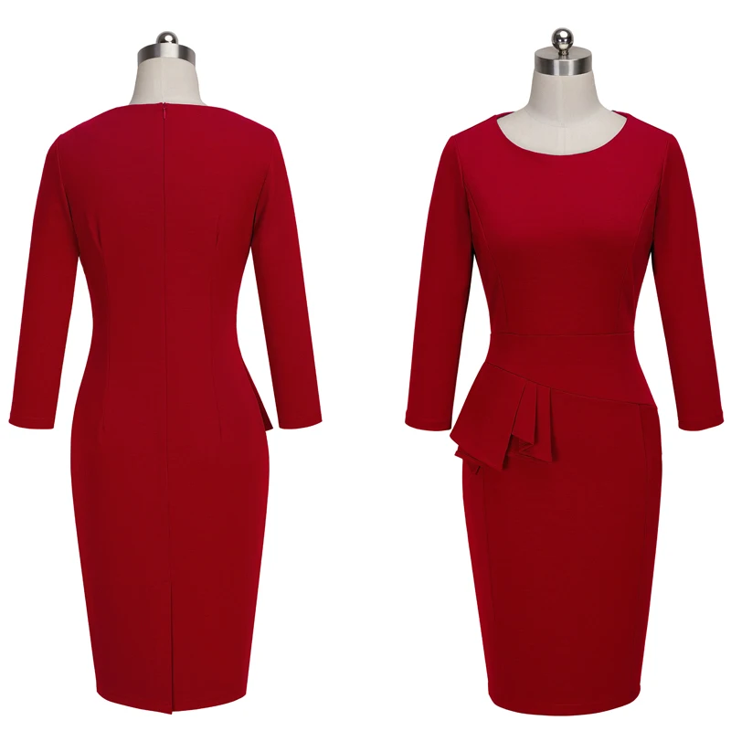 Женское Деловое платье карандаш Nice forever элегантное облегающее футляр с баской