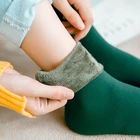 Зимние носки унисекс, один размер, женские осенние бархатные утепленные Повседневные носки-тапочки, теплые носки для сна