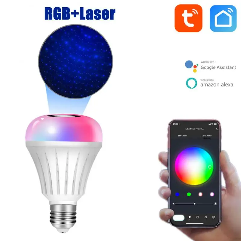 

5/1 шт. 5 Вт умная лампочка с Wi-Fi E27 RGB Светодиодная лампа с регулируемой яркостью лампа для лазерного проектора с управлением через приложение ...