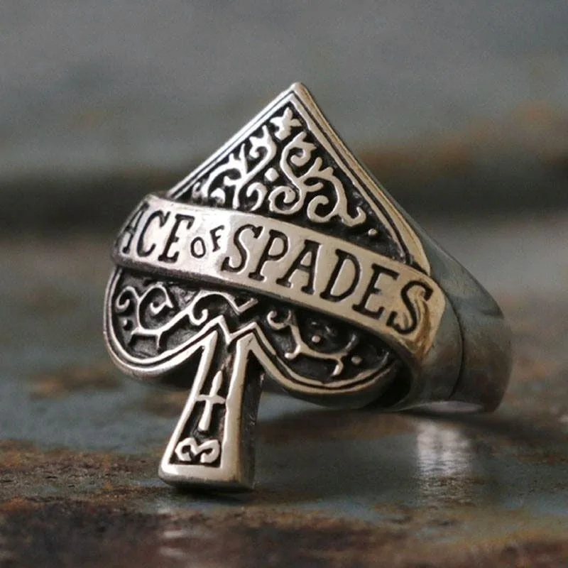 Новые мужские кольца-печатки God Of Gamble Ace Of Spades, европейские медные кольца в форме сердца, мужские кольца на палец, ювелирные изделия, Прямая поставка