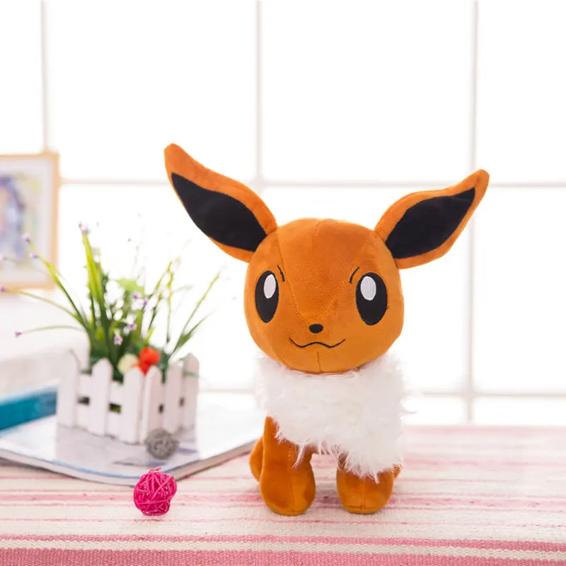 Высокое качество; Пикачу, чучела, кукла Mewtwo Eevee, игрушки, Япония, аниме, фигурки, игры, куклы, игрушки для мальчика на день рождения - Цвет: evee