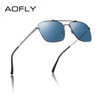 Мужские и женские Квадратные Солнцезащитные очки AOFLY, брендовые антибликовые поляризационные очки в металлической оправе для вождения, рыбалки, UV400