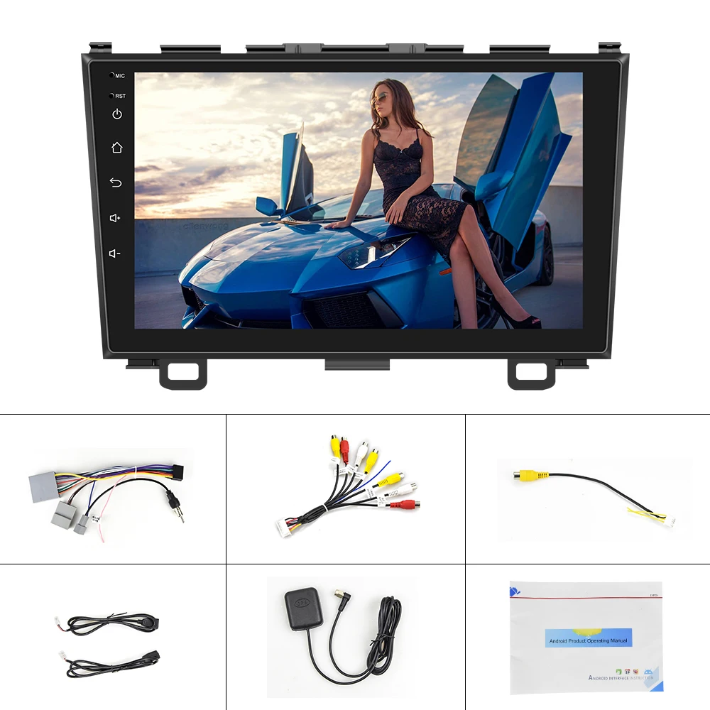 

Podofo Android 9.1 9'' 2+32GB HD Mirror Car GPS Player Universal Radio GPS Navigation WIFI Player For 2008 - 2011 Honda CRV