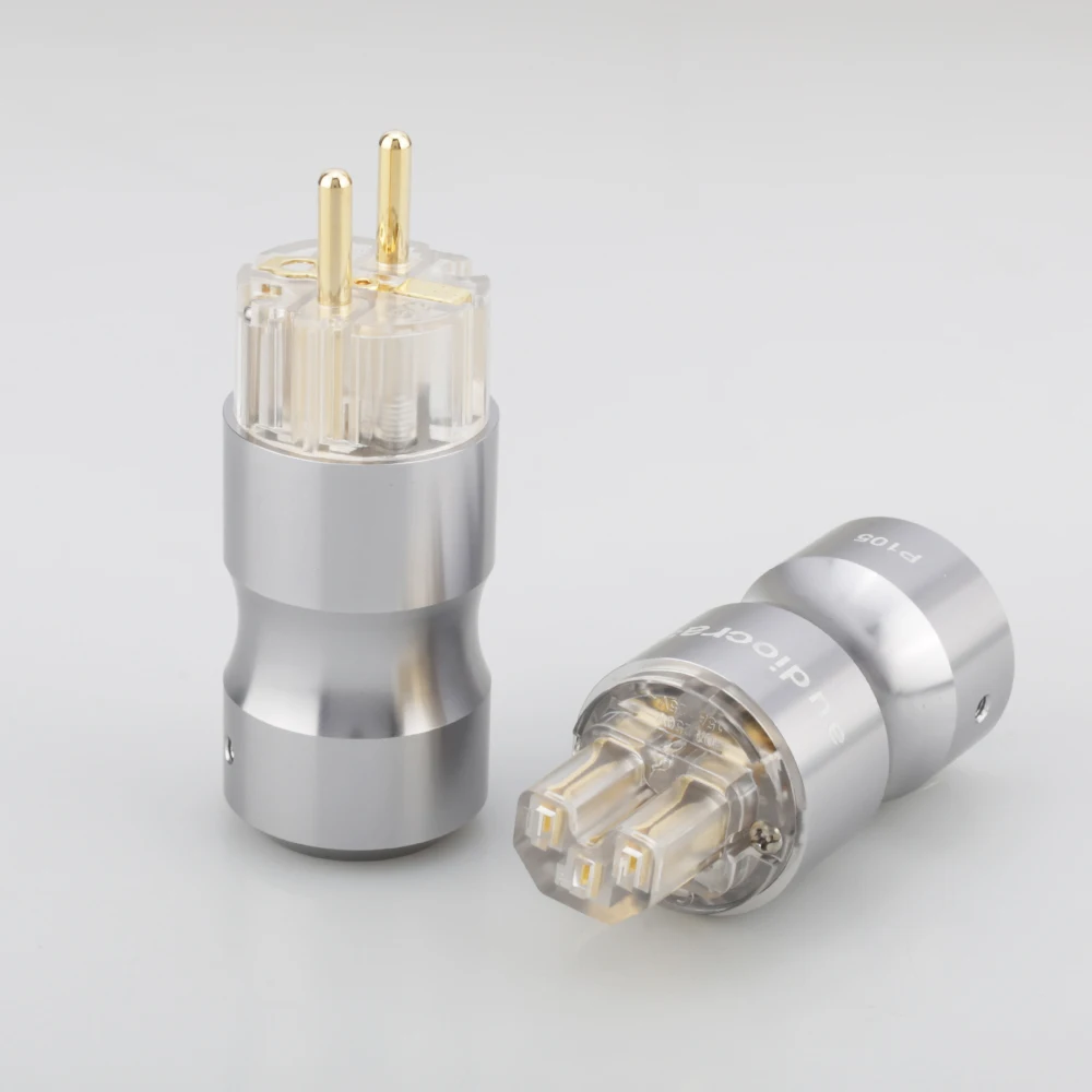 Audiocrast pair P105TG 24k позолоченный schuko разъем питания Schuko европейская вилка