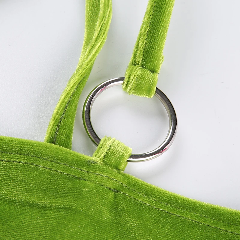 Летний сексуальный женский топ зеленый однотонный укороченный рубашка без