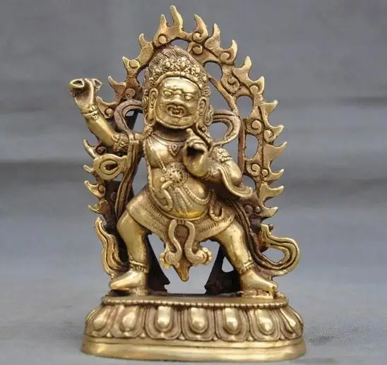 Тибетский буддизм бронзовый Махакалы разгневанного божество статуя Будды | Дом и