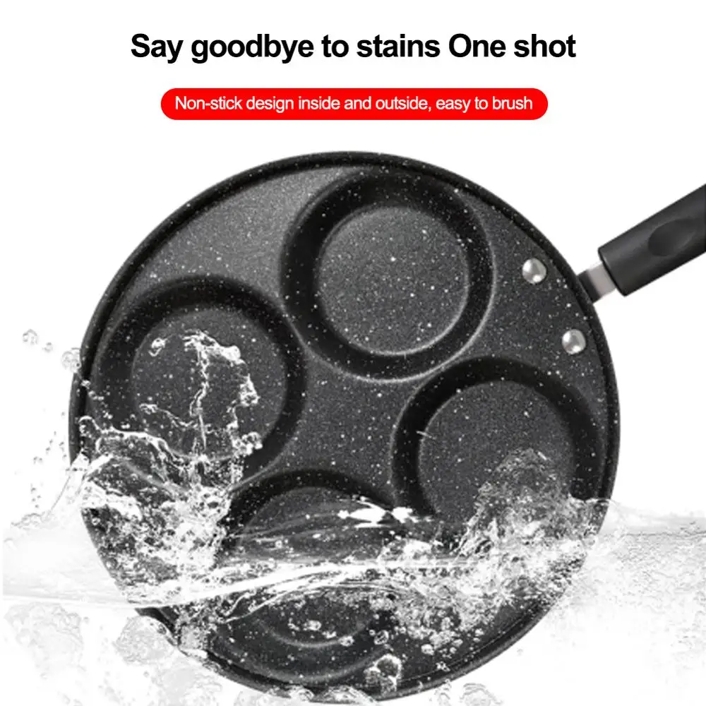 Четырехотверстная три сковорода для жарки с горшок утолщенной омлета