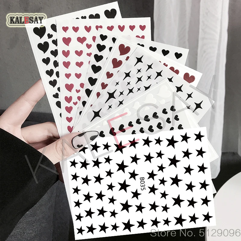 

Fashion Nail Art Stickers DIY Heart Star Light Letter Manicure Design Nail Accessories Self Adhesive Decoration Toe Nail Sticker