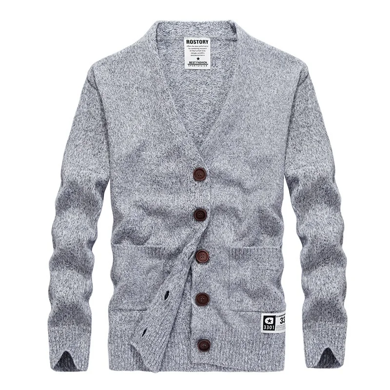 Осень 2020 новый бренд мужской кардиган свитер свободный крой акриловый Теплый