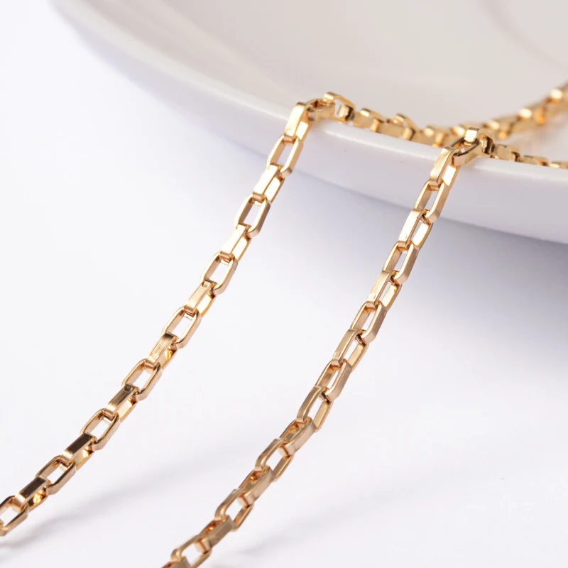 10m 304 Stainless Steel Link Chains Box Chains Unwelded Rectangle for Jewelry Making DIY Bracelet Necklace 3x1.8x0.8mm