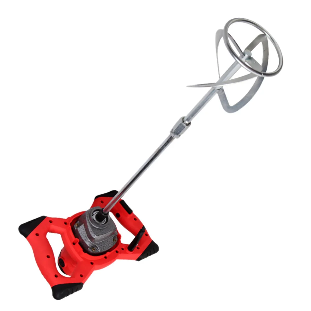 

1Set Handheld Paint Mud Stirrer Durable Electric Concrete Mixer US Plug (Red)
