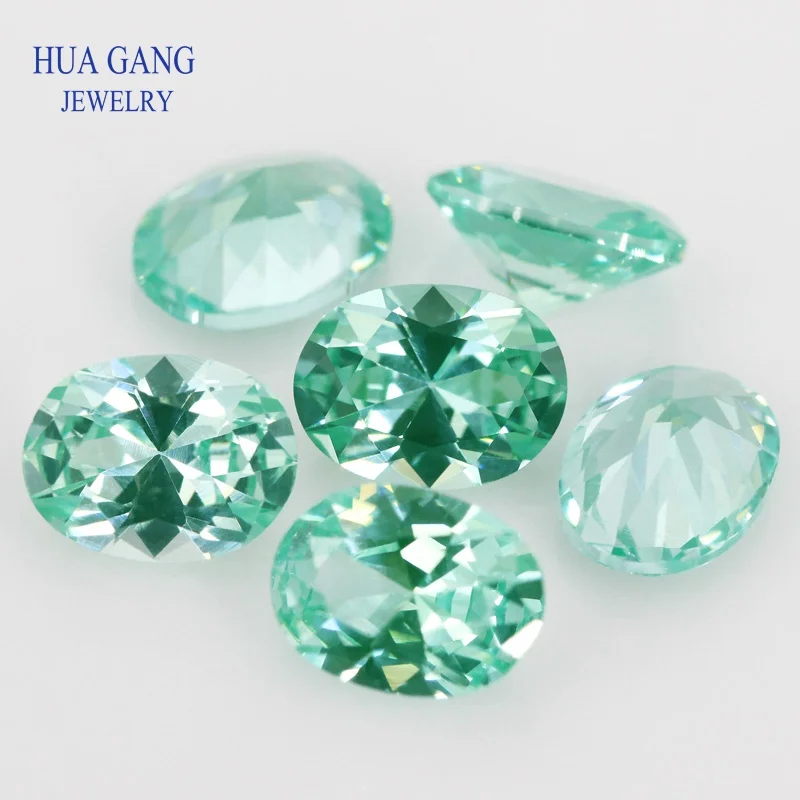

137# Green Synthetic Spinel Size 6x8mm-10x14mm Oval Cut Spinel Stone Gems For jewelry Wholesale Free Shipping