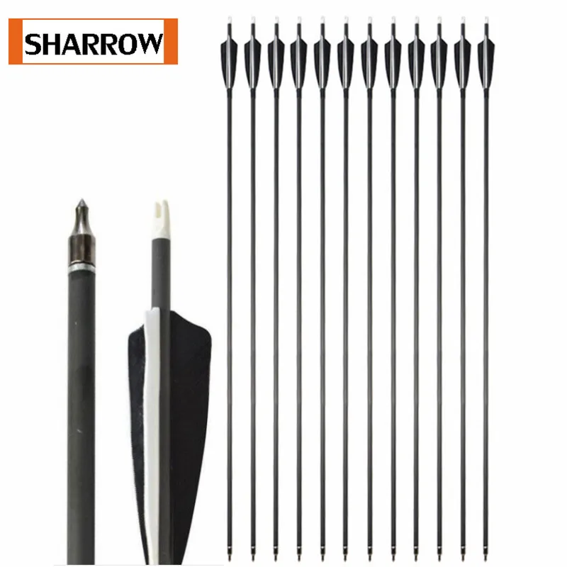 3" карбоновые стрелы для стрельбы из лука SP500 4" турецкие перья сменные наконечники для стрел изогнутый блочный лук стрельба принадлежности для охоты