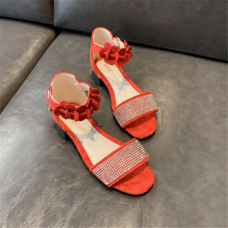 Fashion Girls Sandals Summer Shoes Rhinestone Bling Kids For Little Children Princess Size 27-37 | Детская одежда и обувь