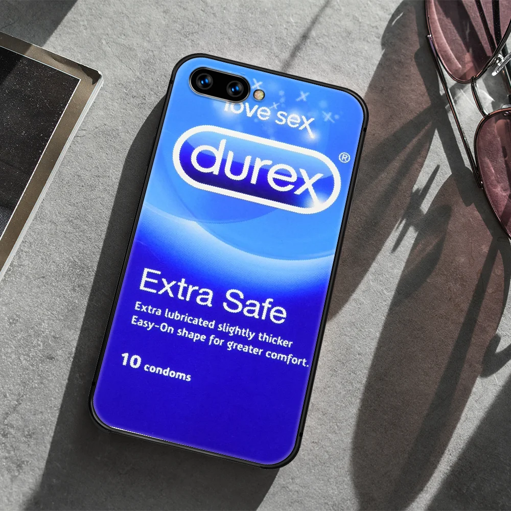 

Durex Brand Phone Case Cover Hull For HUAWEI honor 7a 8 8s 8a 8x 9 9x 10 20 i Lite Pro black Etui Fashion Shell Painting Back