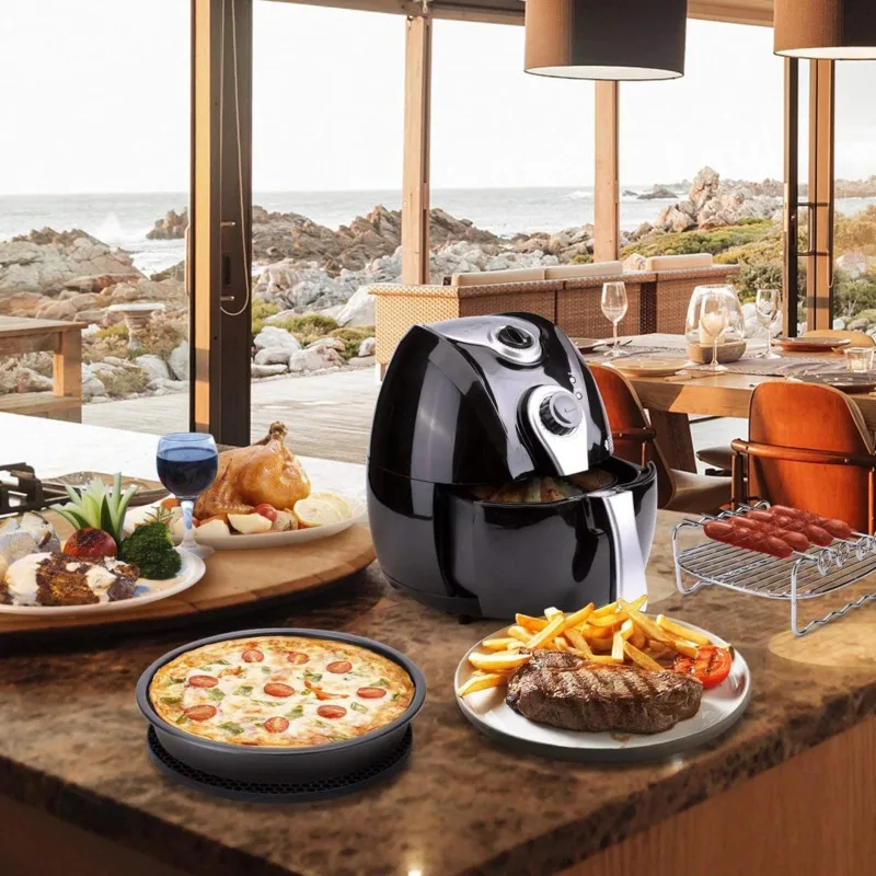 

8 Piece/set Home Air Frying Pan Accessories Fryer Baking Basket Pizza Plate Grill Bread Rack Multi-functional Kitchen Accessory