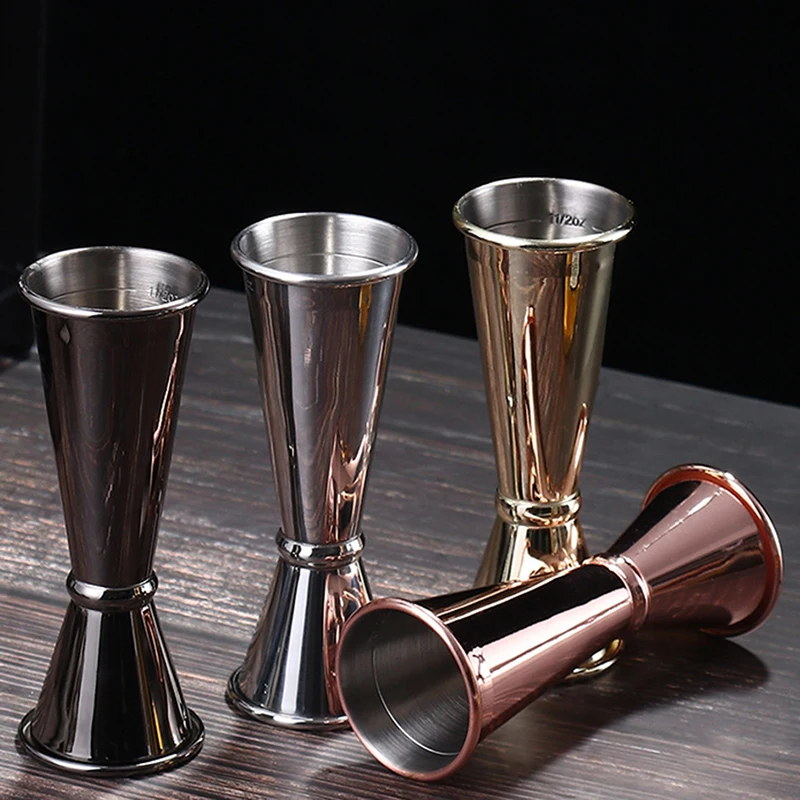 

2020 New Bar Stainless Steel Cocktail Scale Cup Kitchen Double Head Measuring Cups Bartending Measuring Cup For Bar Jigger
